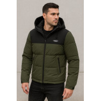 Куртка зимняя мужская Panda молодёжная | Размеры S–XXL | Лёгкая тёплая холлофайбер | Свободный крой,Хаки,XL