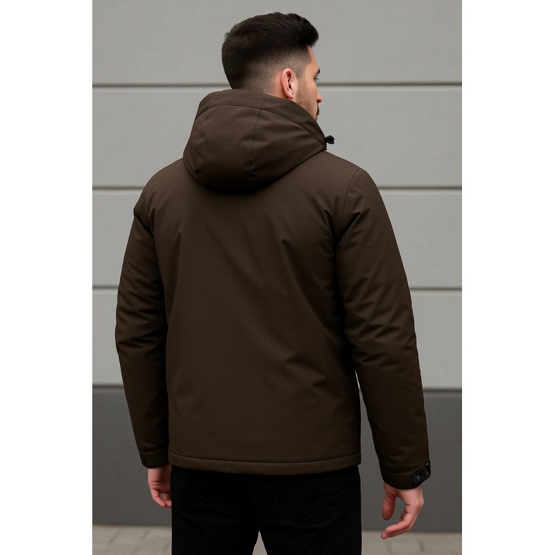 Куртка зимова чоловіча M.A.D.I.S.S, молодіжна, холлофайбер, вільний крій, повномірна,Коричневий,L