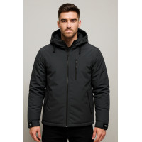 Куртка зимова чоловіча M.A.D.I.S.S, молодіжна, холлофайбер, вільний крій, повномірна,Графіт,XXXL