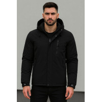 Куртка зимова чоловіча M.A.D.I.S.S, молодіжна, холлофайбер, вільний крій, повномірна,Чорний,XL