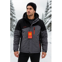 Термокуртка мужская зимняя Snow, мембранная, водонепроницаемая, спортивная, холлофайбер, до –20°C,Серый ,L