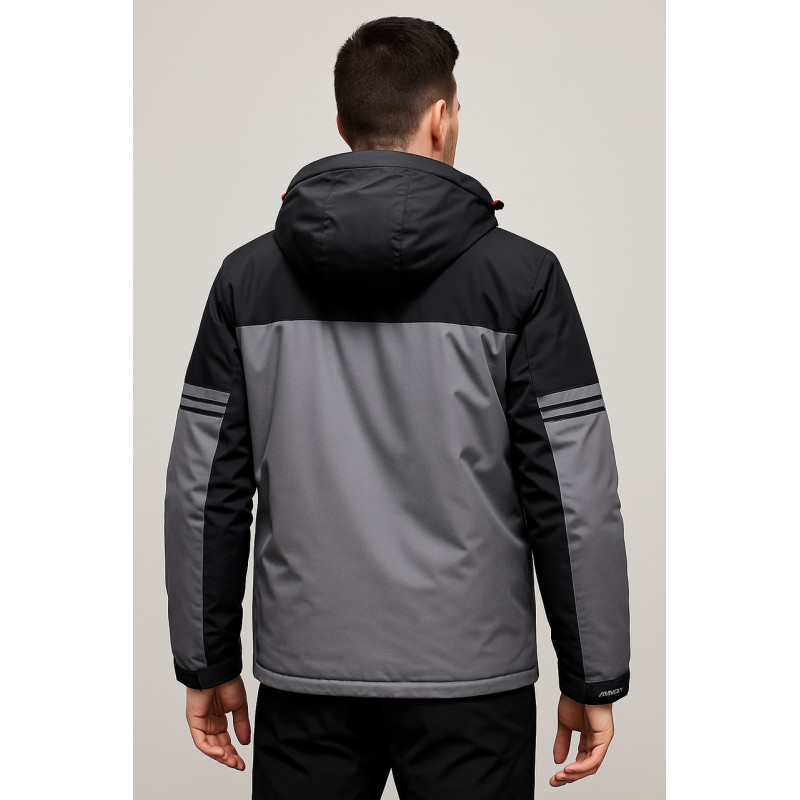 Термокуртка мужская зимняя Snow, мембранная, водонепроницаемая, спортивная, холлофайбер, до –20°C,Серый ,M