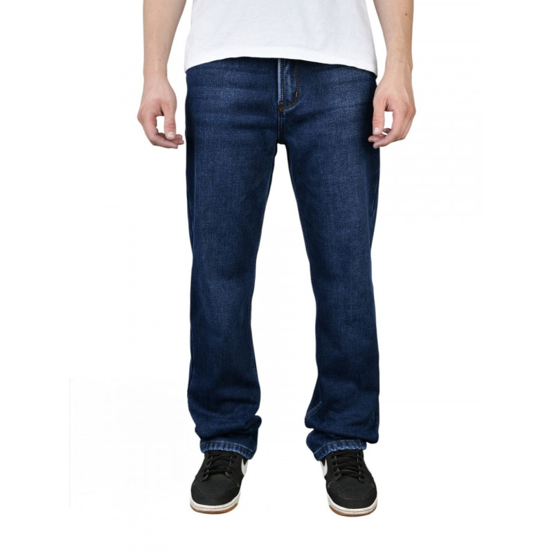 Джинси чоловічі зимові BaronJNS з флісом, теплі, прямі, Туреччина, розміри M–4XL,42 Темно-синій