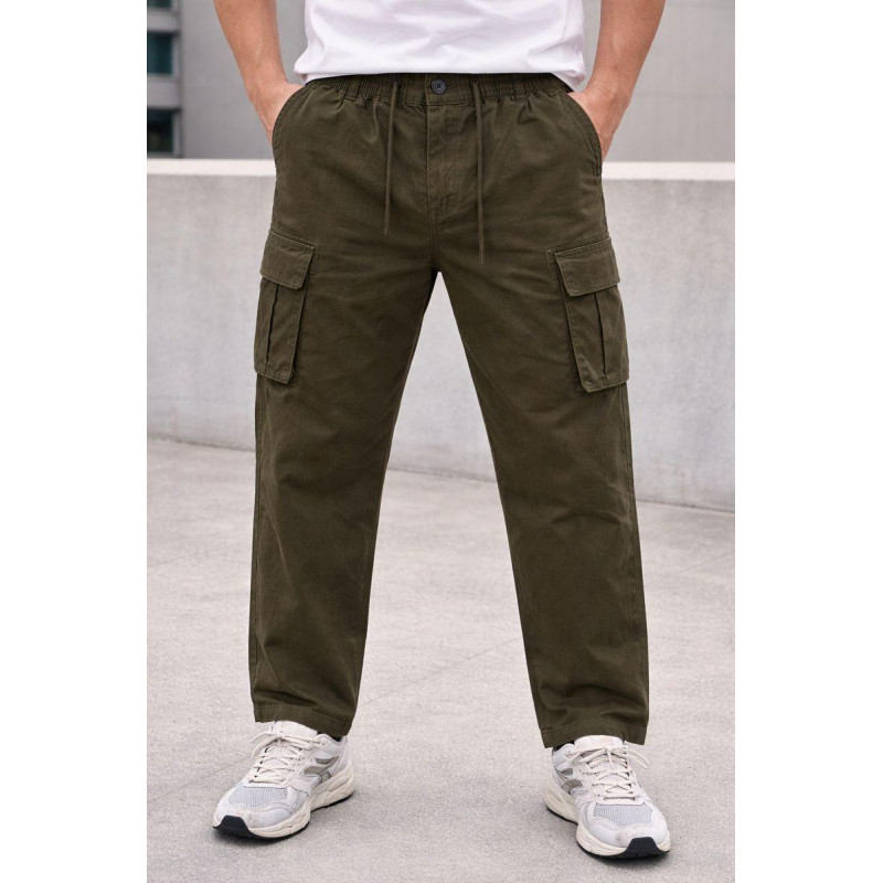 Брюки карго Lionesa (Iteno) мужские большие размеры, свободные прямые, резинка на поясе, Турция,44  Темно-серый