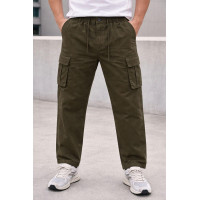 Брюки карго Lionesa (Iteno) мужские большие размеры, свободные прямые, резинка на поясе, Турция,38  Хаки