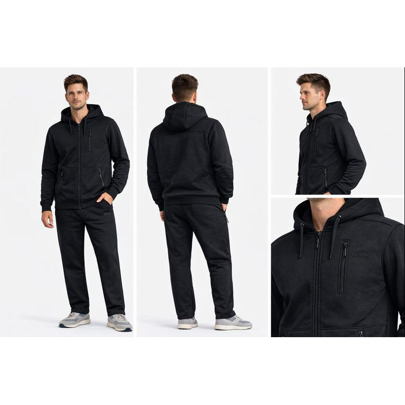 Костюм мужской Cramp зимний теплый с флисом большого размера,5XL, Черный