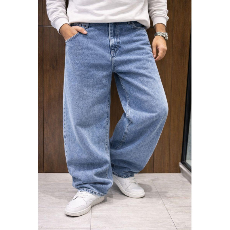 Джинсы мужские John Lucca багги широкие 100% хлопок Турция уличный стиль,36  Синий