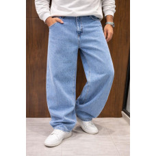 Джинсы мужские John Lucca багги широкие 100% хлопок Турция уличный стиль,34  Голубой