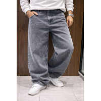 Джинсы мужские John Lucca багги широкие 100% хлопок Турция уличный стиль,32  Серый