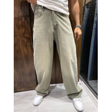 Джинсы мужские John Lucca багги широкие 100% хлопок Турция уличный стиль, 28  Оливковый