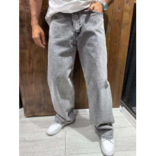 Джинсы мужские John Lucca багги широкие 100% хлопок Турция уличный стиль, 32  Светло-серый