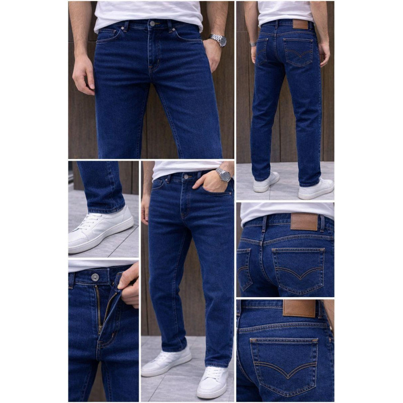 Джинсы мужские Franco Lucci зауженные Турция всесезонные, 33  Темно-синий