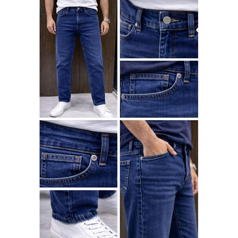 Джинсы мужские Franco Lucci зауженные Турция всесезонные, 33  Синий