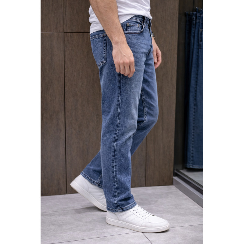 Джинсы мужские Franco Lucci зауженные Турция всесезонные, 32  Голубой винтажный