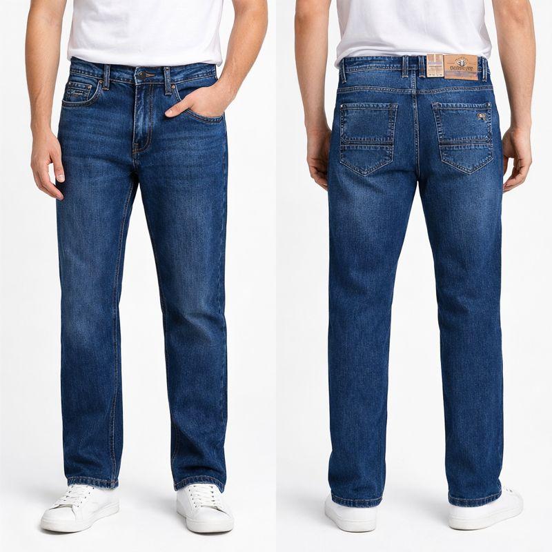 Джинсы мужские BaronJNS классические прямые демисезонные из турецкого денима,32  Синий