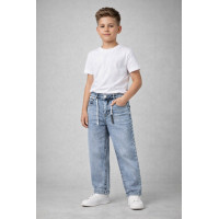 Джинсы для мальчика Happy House мом широкие скейтеры 8–15 лет ,Голубой ,134-140