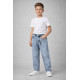 Джинсы для мальчика Happy House мом широкие скейтеры 8–15 лет ,Голубой ,134-140