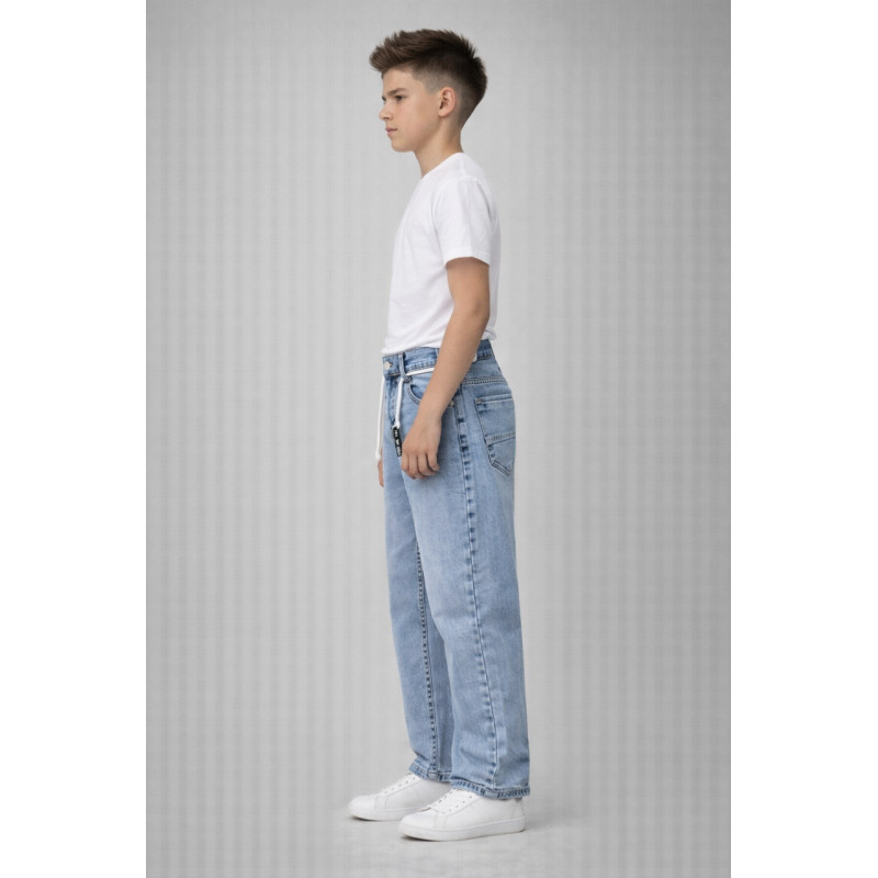 Джинсы для мальчика Happy House мом широкие скейтеры 8–15 лет ,Голубой ,158-164