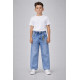 Джинсы для мальчика Happy Howse мом свободные с резинкой на поясе 7–16 лет ,Голубой 158-164