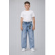 Джинсы для мальчика Happy Howse мом свободные с резинкой на поясе 7–16 лет ,Голубой 170-176