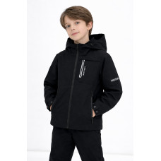 Куртка демисезонная для мальчика Happy House 4-10 лет с капюшоном весенняя осенняя,110, Черный
