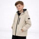Куртка демисезонная двусторонняя для мальчика Happy House 2 в 1 с капюшоном водоотталкивающая 4-10 лет, 128-134, Бежевый