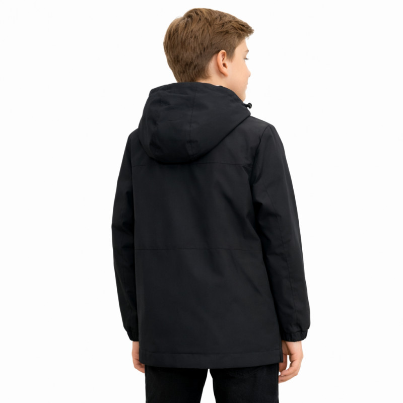 Куртка демисезонная двусторонняя для мальчика Happy House 2 в 1 с капюшоном водоотталкивающая 4-10 лет, 104, Черный