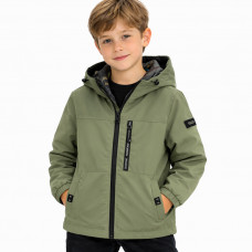 Куртка демисезонная двусторонняя для мальчика Happy House 2 в 1 с капюшоном водоотталкивающая 4-10 лет, 128-134, Оливковый