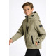 Куртка демисезонная для мальчика Happy House 5-14 лет  легкая куртка детская с капюшоном стеганая подкладка,Оливковый,  146-152
