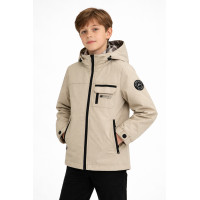 Куртка детская демисезонная Happy House для мальчика 5-14 лет  с капюшоном весна осень,Бежевый,  110-116