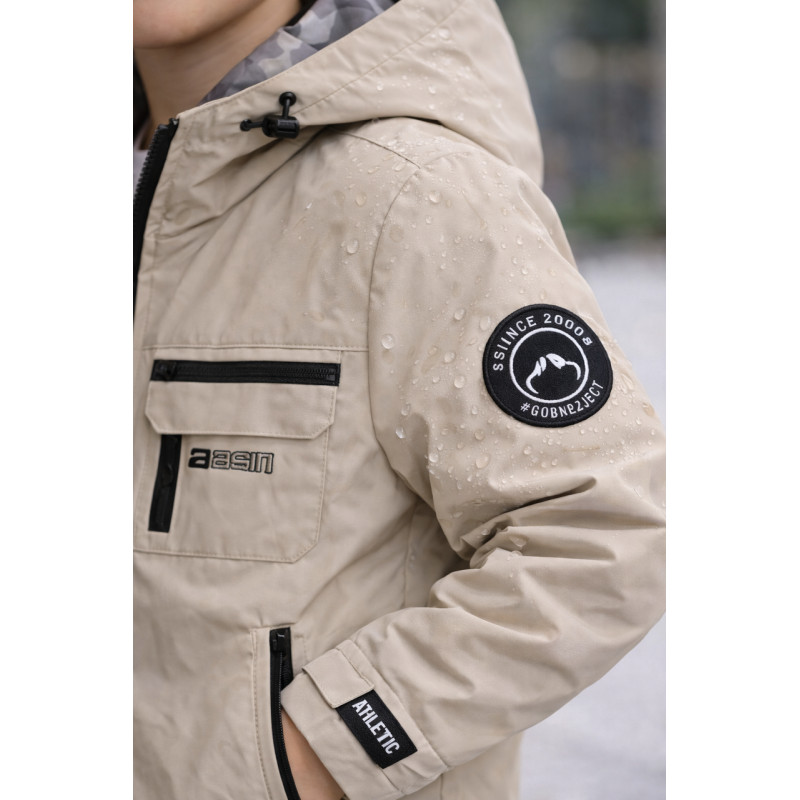 Куртка детская демисезонная Happy House для мальчика 5-14 лет  с капюшоном весна осень,Бежевый,  110-116