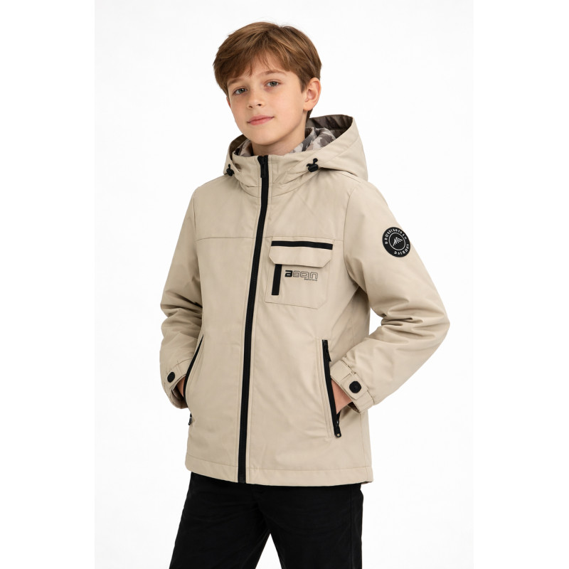 Куртка детская демисезонная Happy House для мальчика 5-14 лет  с капюшоном весна осень,Черный,  110-116