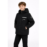 Куртка детская демисезонная Happy House для мальчика 5-14 лет  с капюшоном весна осень,Черный,  146-152