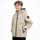 Куртка двухсторонняя Happy House для мальчика 5-14 лет легкая ветровка с капюшоном,Бежевый,  122-128
