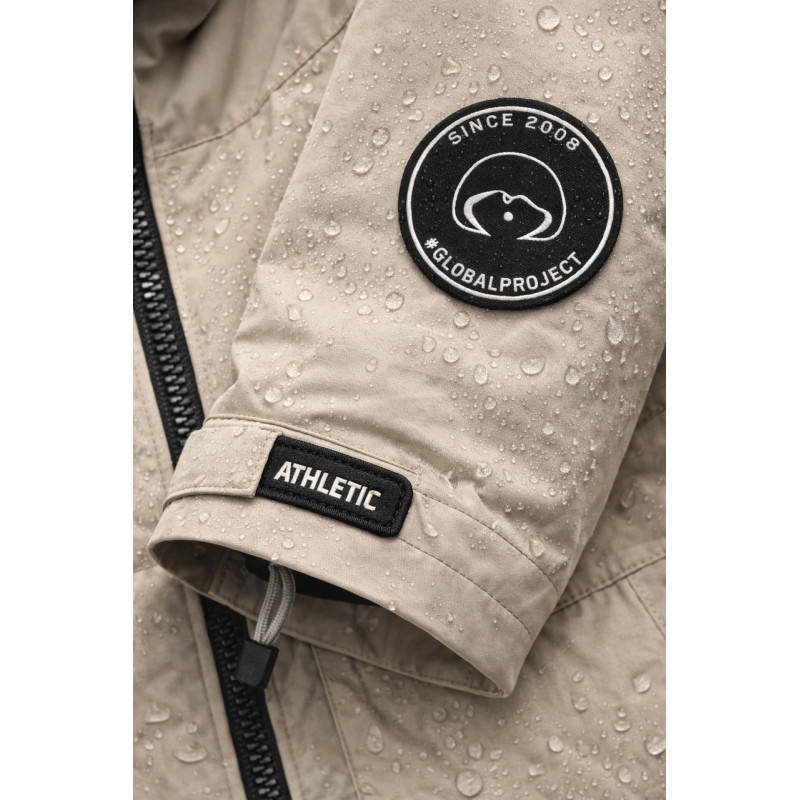 Куртка двухсторонняя Happy House для мальчика 5-14 лет легкая ветровка с капюшоном,Бежевый,  134-140