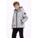Куртка демисезонная двухсторонняя Happy House для мальчика 5-14 лет ветровка детская легкая водонепроницаемая с капюшоном,Серый,
