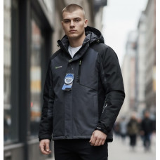 Термокуртка мужская Audsa мембранная демисезонная с капюшоном большие размеры водонепроницаемая,Графит, XXL