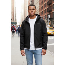 Куртка мужская ветровка Softshell на флисе большие размеры XL–5XL черная демисезонная, Черный, XXL