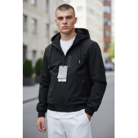 Куртка мужская Myst демисезонная на стеганой подкладке с капюшоном на резинке внизу,Черный, L