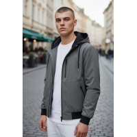 Куртка мужская Myst демисезонная на стеганой подкладке с капюшоном на резинке внизу,Хаки, XXL