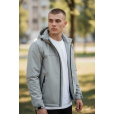Куртка мужская Myst демисезонная на тонкой подкладке с капюшоном весенняя осенняя размеры 44-54,Серый, XXXL