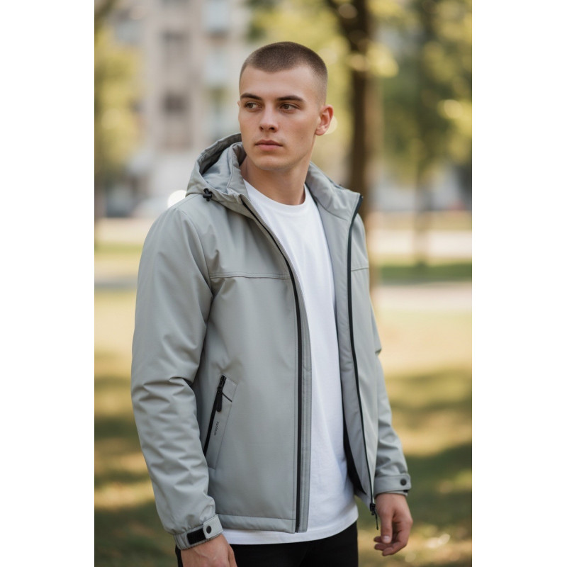 Куртка мужская Myst демисезонная на тонкой подкладке с капюшоном весенняя осенняя размеры 44-54,Хаки, XL