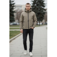 Куртка мужская Myst демисезонная на тонкой подкладке с капюшоном весенняя осенняя размеры 44-54,Мокко, L