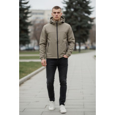 Куртка мужская Myst демисезонная на тонкой подкладке с капюшоном весенняя осенняя размеры 44-54,Мокко, XL