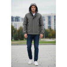 Куртка мужская Myst демисезонная на тонкой подкладке с капюшоном весенняя осенняя размеры 44-54,Хаки, XXXL