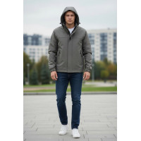 Куртка мужская Myst демисезонная на тонкой подкладке с капюшоном весенняя осенняя размеры 44-54,Хаки, XXL