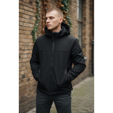 Куртка мужская Myst демисезонная на тонкой подкладке с капюшоном весенняя осенняя размеры 44-54,Черный, XXL