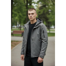 Куртка мужская Myst демисезонная большие размеры XXL-7XL с капюшоном стеганая подкладка ,Хаки, 5XL