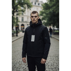 Куртка мужская Myst демисезонная большие размеры XXL-7XL с капюшоном стеганая подкладка ,Темно-синий, 4XL