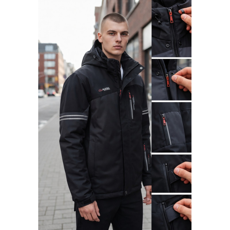 Куртка мужская Audsa термомембранная демисезонная водонепроницаемая ветровка весна осень,Черный, M